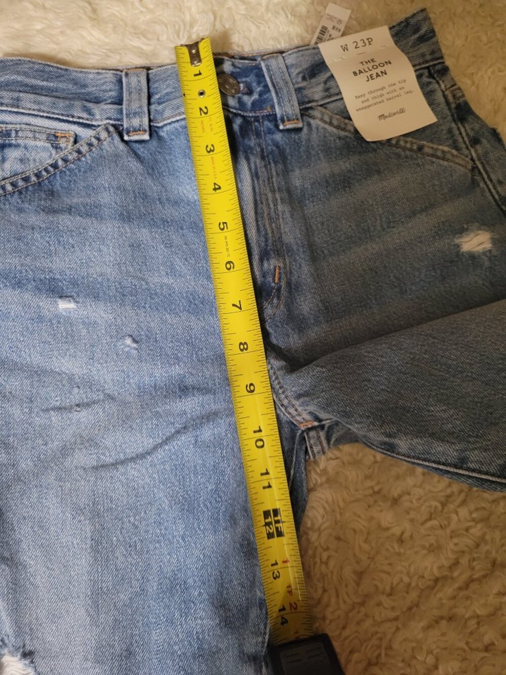 Madewell Petite Balloon Jeans in Dobbins Wash | Med Blue | 26" Inseam | 23P NWT - Picture 9 of 15